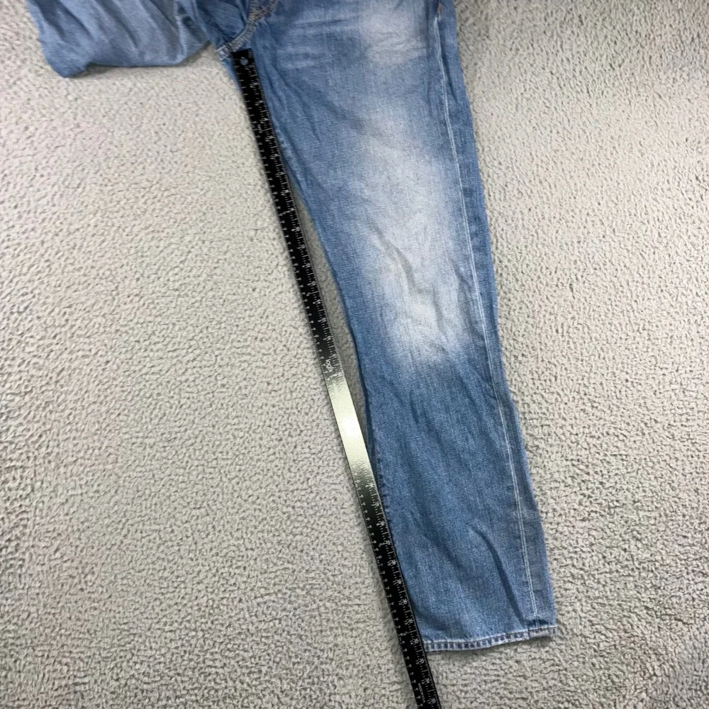 Vtg True Religion Slim Straight Jeans Men 34 Blue Flap Pocket Whiskered USA Made